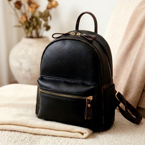Premium Genuine Leather <b>Mini</b> <b>Backpack</b> Purse Small Real Leather Daypack Custom Logo <b>Women</b> Luxury Rucksack LMBP-0009 - Product Image 1