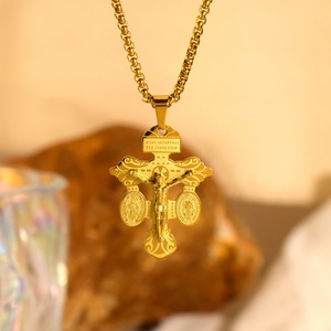 Crocifisso Cattolico in Acciaio Inossidabile Antiossidante con Pendente di Gesù, Croce Sacra del Perdono - Product Image 6