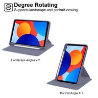 Étui pour tablette en cuir PU pour Xiaomi Redmi Pad SE 8,7 pouces avec dos en acrylique transparent, emplacement pour stylet et fonction veille/réveil