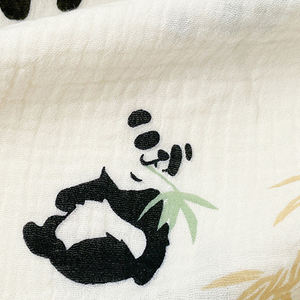 Ensemble de 3 housses de <span class=keywords><strong>couette</strong></span> en mousseline de coton biologique imprimé panda mignon pour bébé, doux pour la peau sensible. - Product Image 4