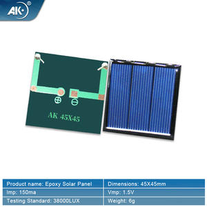 แผงเซลล์แสงอาทิตย์อีพ็อกซี่โพลีมินิ45*45 0.5V1.5V2V แบบทำมือรุ่น300 + มีในสต็อกสำหรับชาร์จแบตเตอรี่ - Product Image 2
