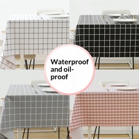 Nappe en tissu à motif géométrique écossais et dentelle, imperméable, anti-brûlure, anti-graisse, sans lavage, en PVC, style nordique, pour salle à manger, tendance cyber-célébrité