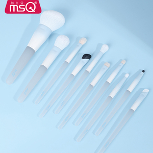 Luxe dégradé blanc bleu 10 pièces poils synthétiques pinceaux de maquillage correcteur fond de teint mélange nez poudre pinceaux pour les yeux - Product Image 1