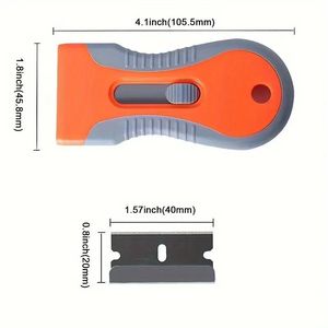 Retractable Putty Knife With Replaceable Steel Blades Orange Plastic Handle For Smoothing And Scraping Tasks - Product Image 4