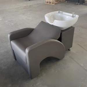 Lit de lavage de cheveux semi-allongé, style assis, avec bac en céramique, petit lit de lavage pour salon de coiffure, spécial - Product Image 2