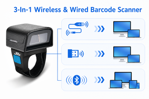 Escáner de Dedos Portátil JR Z01, Lector de Códigos de Barras 2D, Escáner de Códigos QR, <span class=keywords><strong>Mini</strong></span> Lector de Códigos de Barras Inalámbrico BT para Inventario - Product Image 4