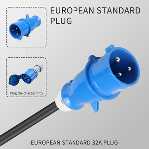 Portable EV Charger Level 2 32A 7kW Type 1 SAE J1772 with CEE <b>Plug</b> Smart LCD Display Adjustable Current <b>Fast</b> <b>Charging</b> EVSE - Product Image 5