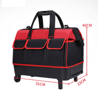 Sac à outils pour électricien 18 poches de grande capacité en stock Sac de rangement multifonction à roulettes robuste avec roulettes