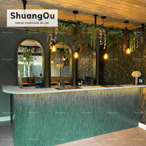 Tron Vòng tròn ánh sáng Ellipse gạch hình dạng hình bầu dục tường khảm gốm sứ Trung Quốc Màu Đỏ lối vào backsplash khảm sứ gạch - Product Image 2