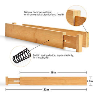 Ventes chaudes : séparateur de <span class=keywords><strong>tiroir</strong></span> en bois pour vaisselle, séparateur de <span class=keywords><strong>tiroir</strong></span> en <span class=keywords><strong>bambou</strong></span> réglable à ressort pour la cuisine - Product Image 6