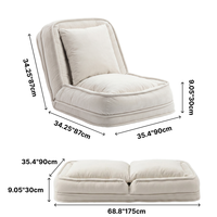 Canapé-lit pliable moderne et pratique pour salon et chambre, petit canapé-lit compressé, inclinable et réglable en tissu, pour une détente optimale