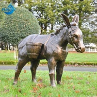 Statue d'âne en cuivre et laiton coulé sur mesure, taille réelle, sculpture en bronze à vendre