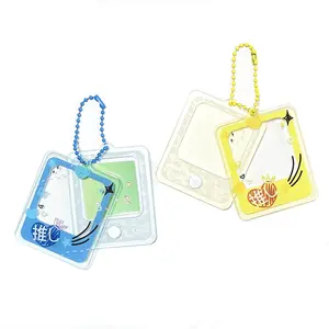 KUIEN Supplier Custom Printed Acrylic Photo Insert Frame Charms Anime Keychains