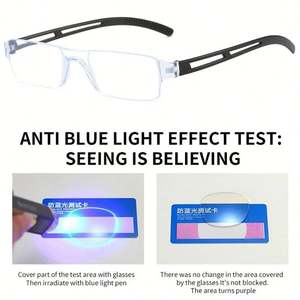 Gafas de Lectura con Logotipo Personalizado 2025, Montura Pequeña de PC sin Aro para Hombre y Mujer, Gafas de Presbicia con Protección Anti Luz Azul, Cuadradas - Product Image 4