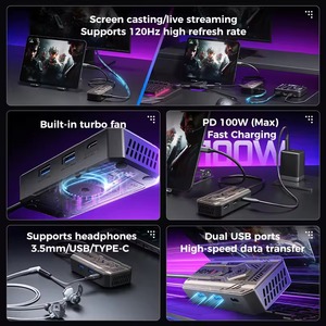High Quality 6 in 1 Type-<b>C</b> <b>Hub</b> MI USB3.0 RJ45 USB-<b>C</b> PD 100W Charging Adapter 6 Ports USB <b>C</b> Hubultiport Dock Station with 4K HM - Product Image 4
