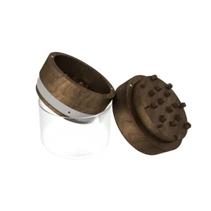 Vagrinders Walnut Wood Grinder mit Glas Jar Wooden Herb Grinder für Rauch zubehör