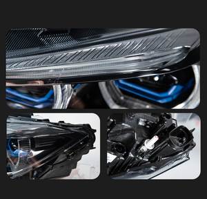 ไฟหน้า AURON สำหรับรถยนต์ซีรีส์ 3 รุ่น F34 ปี 2013-2020 สไตล์ Ikon 6000K สีเหลืองและสีขาว DRL 12V 36W ไฟหน้าใหม่ - Product Image 5