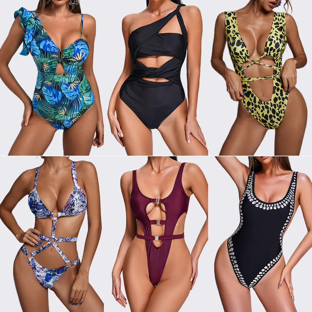 New Arrival Diamond Summer Solid Color Sexy Bikini Women Designer Swimwear Beachwear Sets