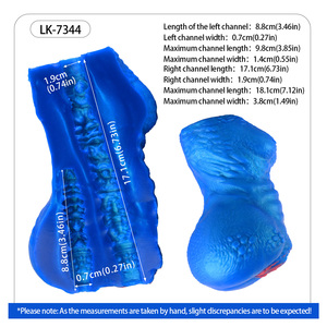 GEEBA Two Hole Full-channel Male <b>Masturbator</b> Realistic Blue Monster Ass Men's Stroker Silicone Sex Toy Retail Business Trade - Product Image 2
