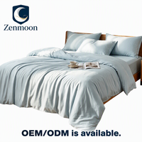 Ensemble de literie personnalisable Zenmoon 11 pièces, sensation luxueuse haut de gamme, coton lavé rafraîchissant 300 fils, ensemble drap et taies d'oreiller toutes saisons