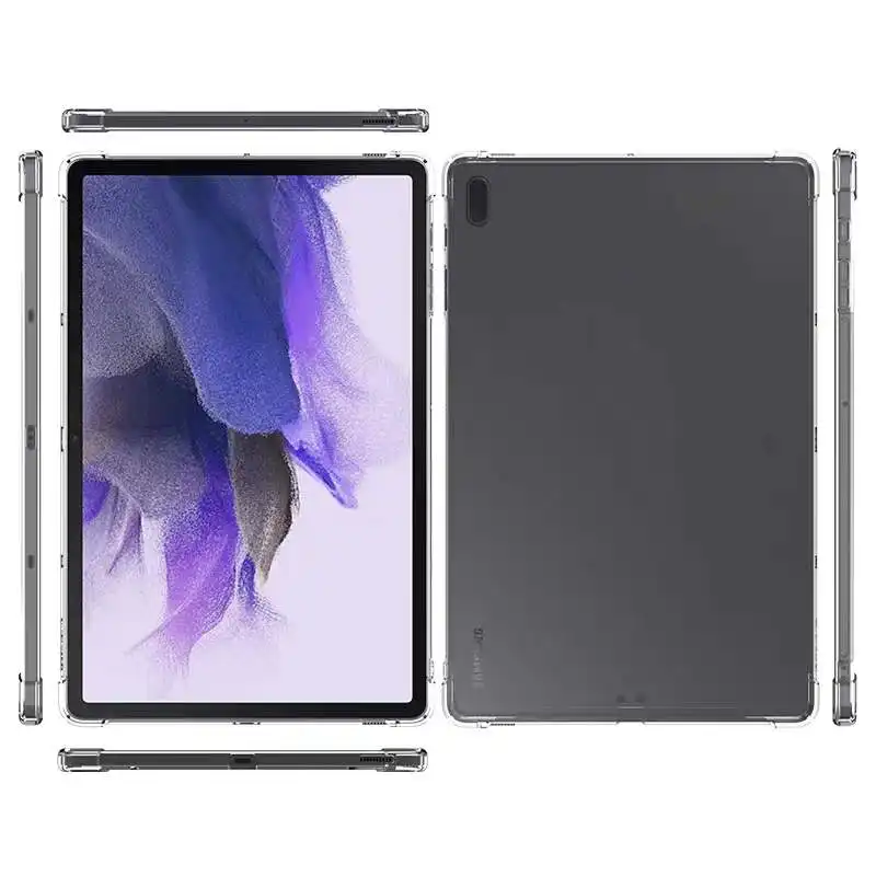 Funda de silicona a prueba de golpes para Samsung Galaxy Tab S6 Lite 2022, funda de tableta de dos colores, transparente, flexible, transparente