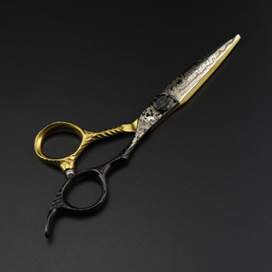 Forbici Professionali per <span class=keywords><strong>Parrucchieri</strong></span> HS-963, 6.0 Pollici, Nero e Oro con Motivo Damascato, Alta Qualità per Bellezza e Acconciatura - Product Image 6
