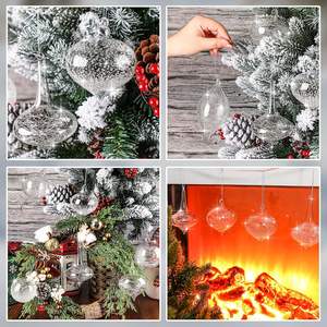 <strong>Large</strong> Borosilicate Glass Christmas <strong>Baubles</strong> with Clear Snowflake Dots Hanging Ornaments for <strong>Xmas</strong> Party Home Decor - Product Image 4