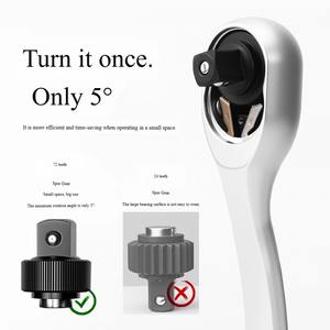 Kit de 3 Piezas de Trinquete Reversible de 1/2, 3/8 y 1/4 con Liberación Rápida de 72 Dientes - Product Image 5