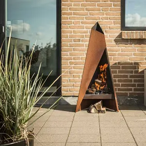 1500mm High GN-FP-415 Modern Design Chiminea Corten Steel Fireplace