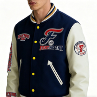 Blousons de baseball style hip-hop Factory Street pour hommes, sweat-shirts surdimensionnés brodés sur mesure, blouson universitaire Letterman