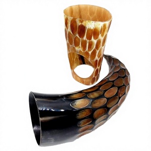 Decorative Antique Imitation Viking <b>Drinking</b> Horn <b>Stand</b> Leather Case Handmade Durable Organic Material Authentic Mead Beer Mug - Product Image 3