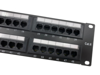 Panel Patch 2U Cat.6 48 Port Tanpa Pelindung, Panel Patch Jaringan 19 Inch untuk Rak, Rangka Distribusi Konvensional