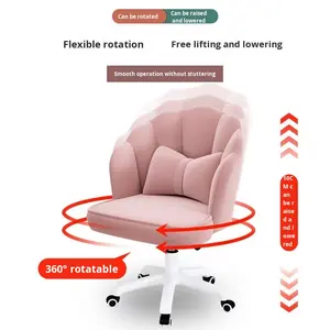 Cadeira de computador moderna em tecido, confortável, ajustável e giratória, com design rotativo, adequada para quarto e estudo. - Product Image 4