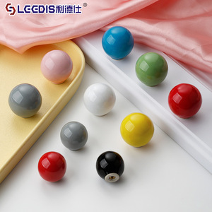 LGEDIS <b>Ceramic</b> Round Cabinet <b>Knobs</b> For <b>Drawer</b> Modern Furniture Handles Durable Single Hole Design - Product Image 1