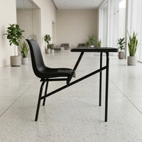 Ensemble bureau et chaise pour étudiants, durable, avec structure métallique robuste, bureau scolaire individuel pour centre de formation, salle d'examen universitaire
