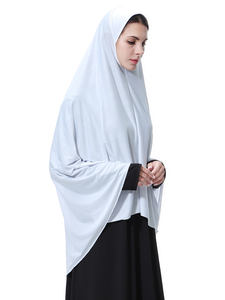 Dubai <span class=keywords><strong>Abaya</strong></span> para mujeres musulmanas algodón <span class=keywords><strong>Jersey</strong></span> islámico Khimar venta al por mayor grande una pieza Jilbab - Product Image 6