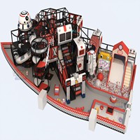 Aire de jeux intérieure sur le thème de l'espace, château gonflable, aire de jeux commerciale, toboggan tubulaire, piscine à balles, structure d'escalade à plusieurs niveaux