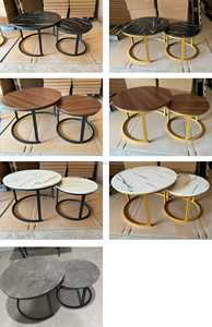 Modernes Marmor-Couchtisch-Set, Büro Apartment Geschäfts-Empfangs-Sofa Wohnzimmer Beistelltisch, 2 Couchtische - Product Image 2