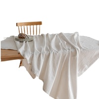 Nouvelle nappe blanche pure style INS en tissu coton et lin, idéale pour fond photo, pique-nique, dortoir et table de desserts