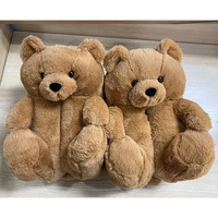Chaussons Teddy Bear pour femmes, pantoufles d'intérieur douces et colorées en peluche, cadeaux, sandales de chambre douillettes