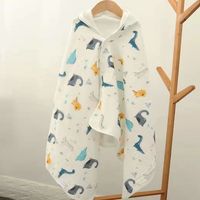Peignoir de bain pour bébé en coton pur à quatre couches, écologique, à capuche, motif dessin animé, poncho portable, serviette de bain en guimauve
