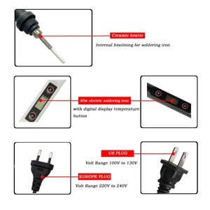 80W điều chỉnh nhiệt độ hàn sắt thiết lập để sửa chữa PCB và bảo trì bảng mạch với chức năng hàn - Product Image 6
