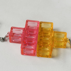 4 <b>Keys</b> T-Shape Transparent DIY Matching PC Decompression Button Toy <b>Blank</b> Switch Tester Keychain - Product Image 5