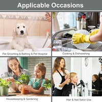 Vêtements de travail imperméables pour toilettage d'animaux avec logo personnalisé, blouse de toiletteur pour chien à manches courtes, uniforme de barbier antistatique avec poche zippée intégrale