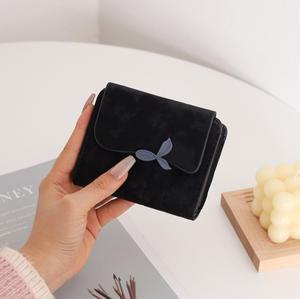 Korean Version Short Style Instagram Minimalist <b>Bow</b> Pattern Student Friendly Multiple Card Slots Large Capacity Pu Leather - Product Image 5