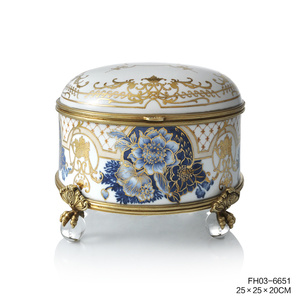Série de vaisselle <span class=keywords><strong>en</strong></span> céramique bleue et blanche Art déco moderne haut de gamme 2023, assiette à fruits combinée, décoration de salon, vase de table - Product Image 3