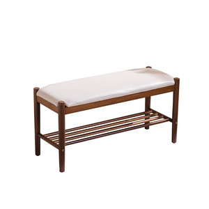 Solid Wood <b>Shoe</b> Changing Bench 60x30x40 Cm With <b>Storage</b> <b>Rack</b> For Entryway Multifunctional Use - Product Image 5