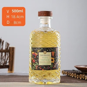 Botella de Vidrio Nórdica Vintage de 500ml, Ecológica, Super Flint, para Vodka, Ron, Alcohol, Ginebra y Whisky, con Corcho, Venta al Por Mayor - Product Image 3