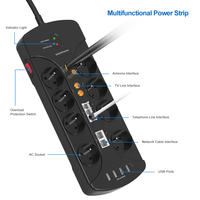 Adaptateur d'alimentation électrique CA en gros avec 4 ports USB et ports CA, charge rapide QC3.0 5V/2.4A 3680W, ignifuge, usage universel