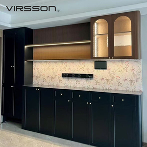 Meuble de cuisine modulaire en marbre écologique de luxe moderne, <span class=keywords><strong>porte</strong></span> laquée acrylique, évier, robinet, tiroir coulissant, charnière - Product Image 2
